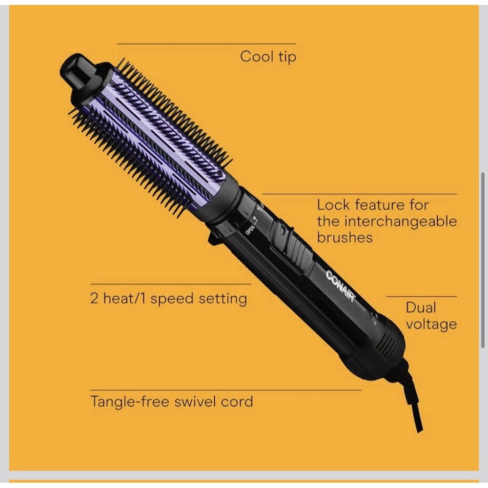 Conair Hot Air Styler Voluminous Curls & Waves 1.5" Curling & 1" Bristle Brushes - Picture 3 of 16